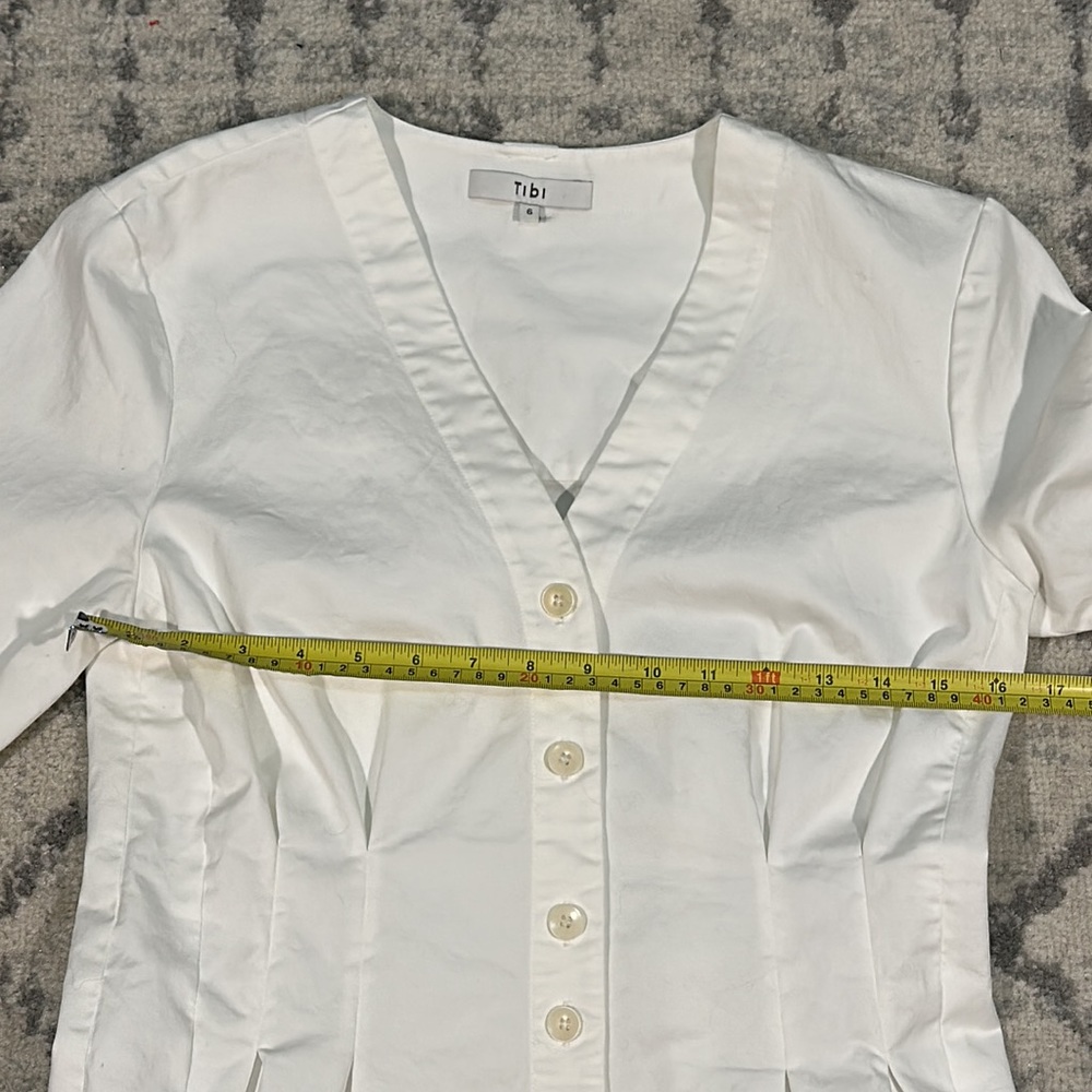 TIBI White Twill Shirt Dress EUC Size 6 - Picture 9 of 14